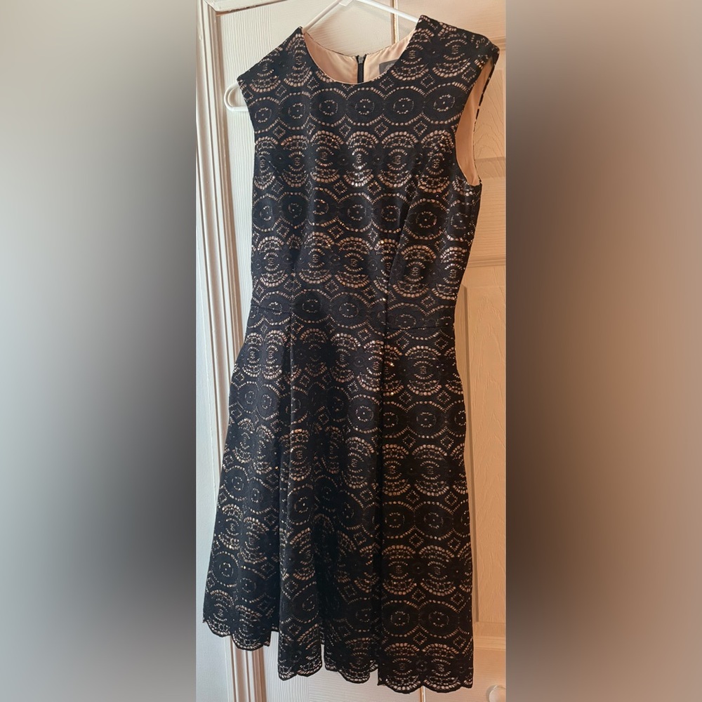 Vince Camuto Black Strapless Fit and Flare Dress